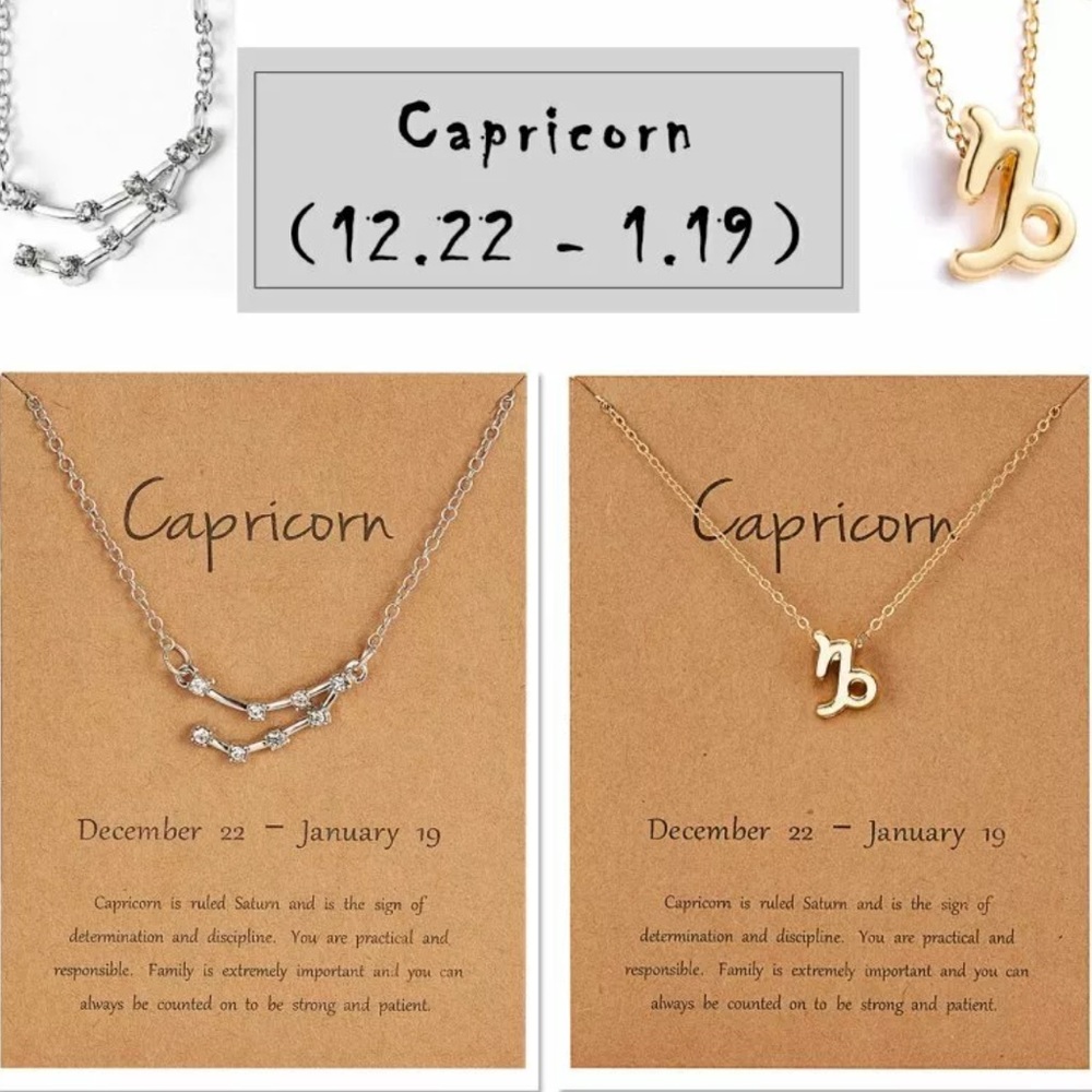 Capricorn Gold and Silver Necklace Set